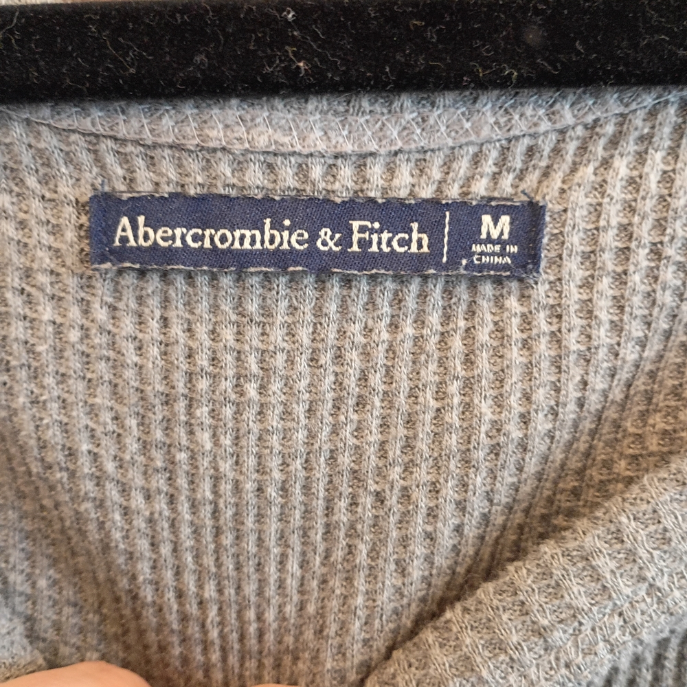 Abercrombie & Fitch Women's Gray Waffle-Knit Top